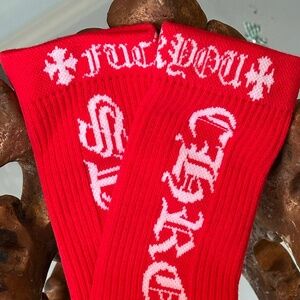 Chrome Hearts F^CK Y*O Crew Socks Mens Size L BRAND NEW